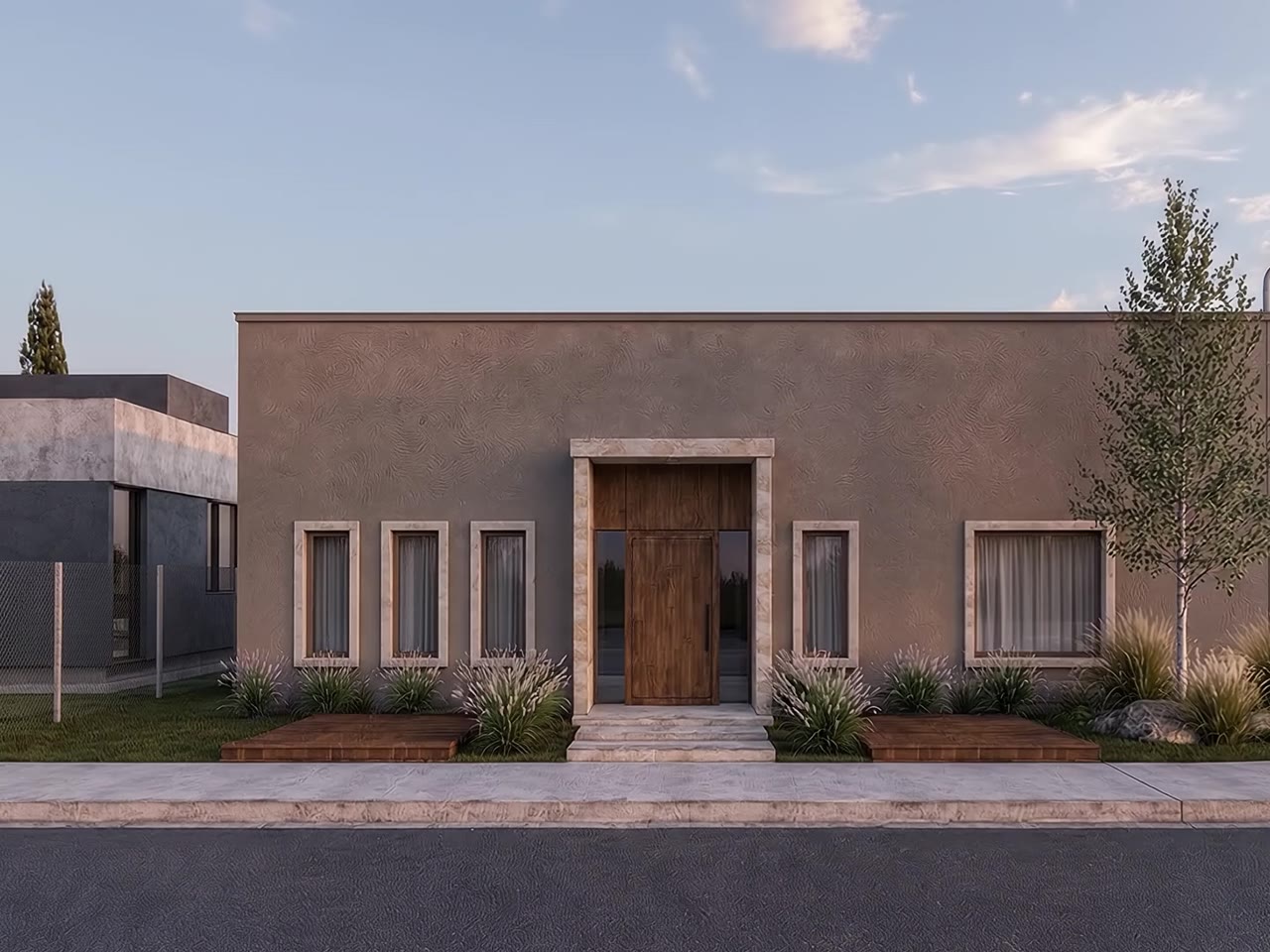 Casa unifamiliar construida por GJ Constructora en Fernández Oro, de día